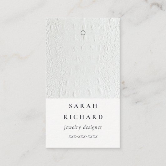 Eenvoudige Minimal Leather Texture Prijs Label Naa (Voorkant)