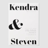 Eenvoudige Minimal Modern Bold Names Wedding Vellum Uitnodigingen (Voorkant)