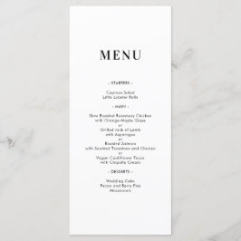 Eenvoudige Minimal Modern Monogram Wedding Menu Ka