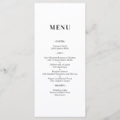 Eenvoudige Minimal Modern Monogram Wedding Menu Ka (Voorkant)