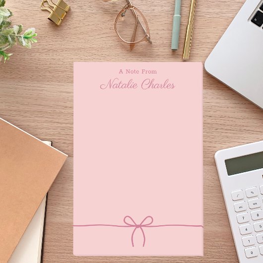 Eenvoudige Minimal Modern Pink Bow Trendy Post-it® Notes