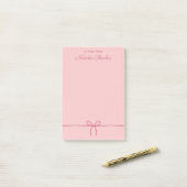 Eenvoudige Minimal Modern Pink Bow Trendy Post-it® Notes (Op bureau)