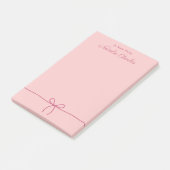 Eenvoudige Minimal Modern Pink Bow Trendy Post-it® Notes (Schuin)