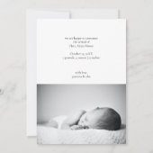Eenvoudige Minimal Moderne Monogram Foto Baby Gebo Aankondiging (Achterkant)