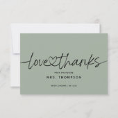 Eenvoudige Minimal Moderne Script Bruiloft Feest Bedankkaart (Voorkant)