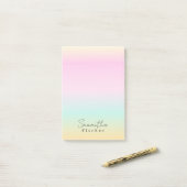 Eenvoudige Minimal Pink Rainbow Girly Post-it® Notes (Op bureau)