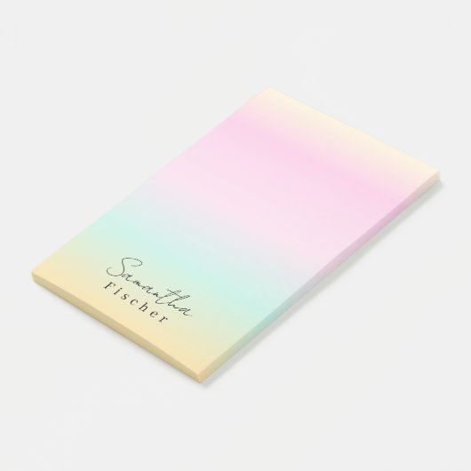 Eenvoudige Minimal Pink Rainbow Girly Post-it® Notes (Schuin)