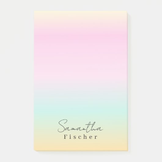 Eenvoudige Minimal Pink Rainbow Girly Post-it® Notes (Voorkant)