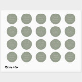 Eenvoudige Minimal Sage Green Script Wedding Ronde Sticker (Vel)
