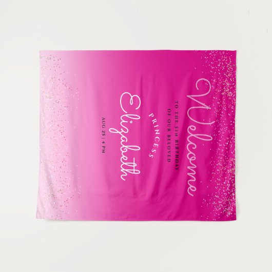 Eenvoudige Minimal Schattigee Girly Roze Wit Kalli Wandkleed (Voorkant (horizontaal))