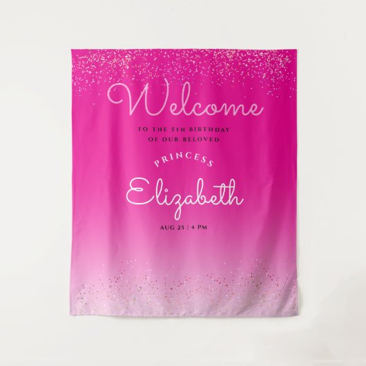 Eenvoudige Minimal Schattigee Girly Roze Wit Kalli Wandkleed (Voorkant)