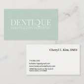 Eenvoudige Minimal Soft Mint Green Logo Profession Visitekaartje (Voorkant / Achterkant)