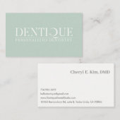 Eenvoudige Minimal Soft Mint Green Logo Profession Visitekaartje (Voorkant / Achterkant)