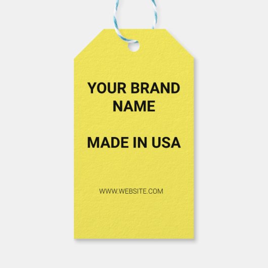 EENVOUDIGE MINIMAL TEXT STYLE GELE CADEAU LABELS CADEAULABEL (Achterkant)