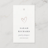 Eenvoudige Minimal White Blush Heart Prijs Label N (Voorkant)