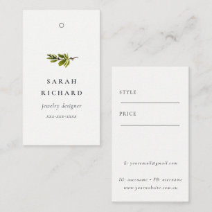Eenvoudige Minimal White Pine Branch Prijs Label N