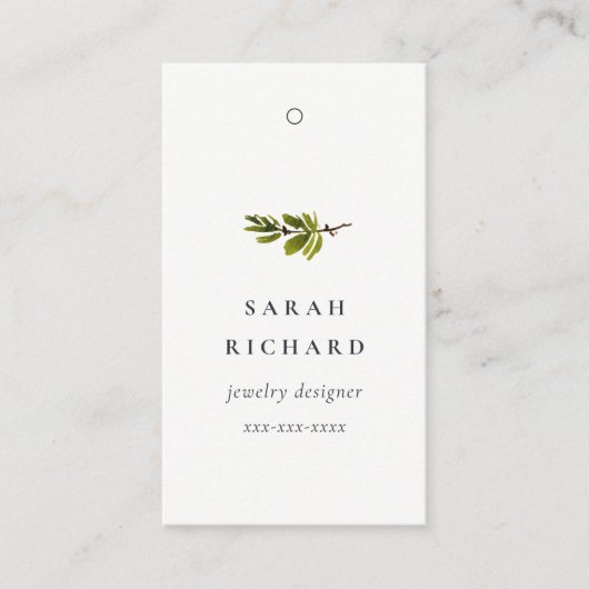 Eenvoudige Minimal White Pine Branch Prijs Label N (Voorkant)