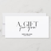 Eenvoudige Minimal Zwart Wit Certificaat Gift Kaar (Voorkant)