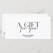 Eenvoudige Minimal Zwart Wit Certificaat Gift Kaar (Voorkant / Achterkant)