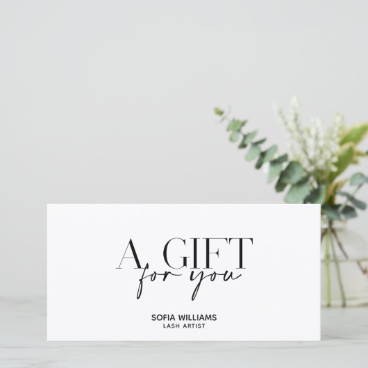 Eenvoudige Minimal Zwart Wit Certificaat Gift Kaar (Staand voorkant)