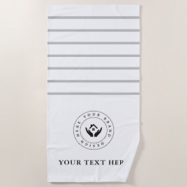 Eenvoudige minimale aangepaste bedrijfs-Logo &teks Strandlaken