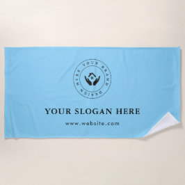 Eenvoudige minimale aangepaste bedrijfs-Logo &teks Strandlaken