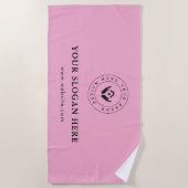 Eenvoudige minimale aangepaste bedrijfs-Logo &teks Strandlaken (Voorkant)