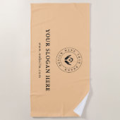 Eenvoudige minimale aangepaste bedrijfs-Logo &teks Strandlaken (Voorkant)