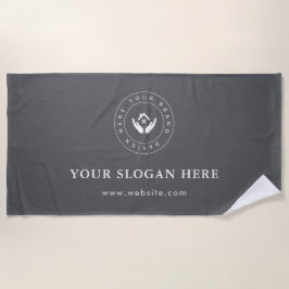 Eenvoudige minimale aangepaste bedrijfs-Logo &teks Strandlaken