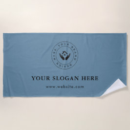 Eenvoudige minimale aangepaste bedrijfs-Logo &teks Strandlaken