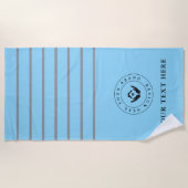 Eenvoudige minimale aangepaste bedrijfs-Logo &teks Strandlaken (Voorkant)