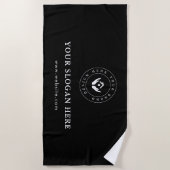 Eenvoudige minimale aangepaste bedrijfs-Logo &teks Strandlaken (Voorkant)