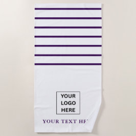 Eenvoudige minimale aangepaste bedrijfs-Logo &teks Strandlaken