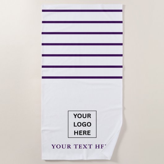 Eenvoudige minimale aangepaste bedrijfs-Logo &teks Strandlaken (Voorkant)