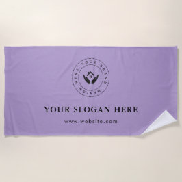 Eenvoudige minimale aangepaste bedrijfs-Logo &teks Strandlaken