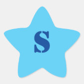 eenvoudige minimale aangepaste LOGO MONOGRAM PERSO Ster Sticker (Voorkant)