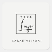 Eenvoudige minimale aangepaste Logo voor speciale  Vierkante Sticker (Voorkant)