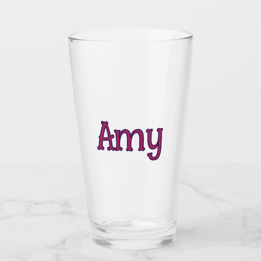 eenvoudige minimale aangepaste naam monogram klass glas (Voorkant)
