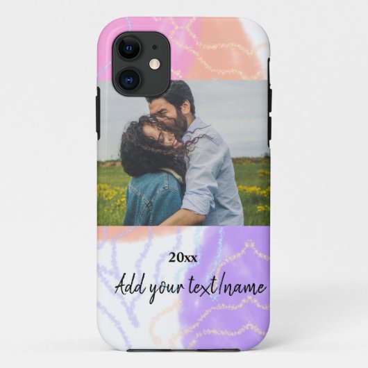 eenvoudige minimale aangepaste naam monogram koppe Case-Mate iPhone case (Achterkant)