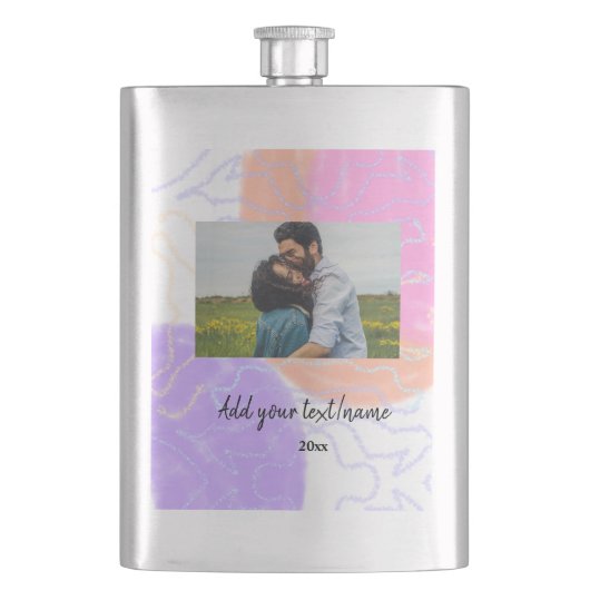 eenvoudige minimale aangepaste naam monogram koppe flacon (Voorkant)