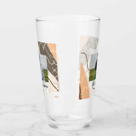 eenvoudige minimale aangepaste naam monogram koppe glas (Links)