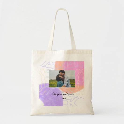 eenvoudige minimale aangepaste naam monogram koppe tote bag (Voorkant)
