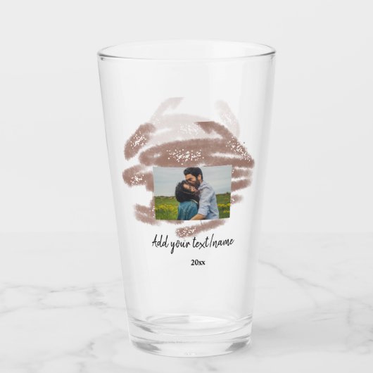 eenvoudige minimale aangepaste naam monogram tekst glas (Voorkant)