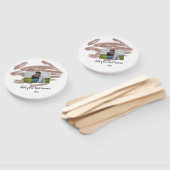 eenvoudige minimale aangepaste naam monogram tekst handwaaier (Niet-gemonteerd)