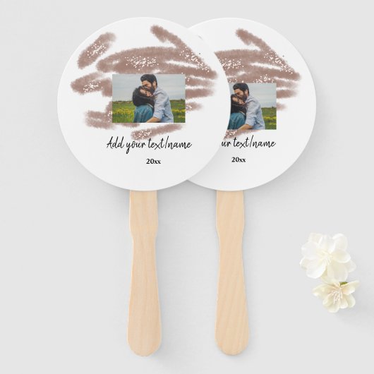 eenvoudige minimale aangepaste naam monogram tekst handwaaier (Voorkant en achterkant)