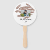 eenvoudige minimale aangepaste naam monogram tekst handwaaier (Voorkant)
