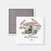 eenvoudige minimale aangepaste naam monogram tekst magneet (Voorkant / Achterkant)