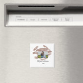 eenvoudige minimale aangepaste naam monogram tekst magneet (Insitu (Vaatwasser))