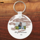 eenvoudige minimale aangepaste naam monogram tekst sleutelhanger (Voorkant)