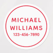 Eenvoudige, minimale aangepaste persoonlijke naam labels (Design 2)